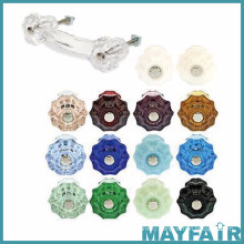 Best Recommend Fluted Nickel Plated Clear Glass Knob For Cabinet